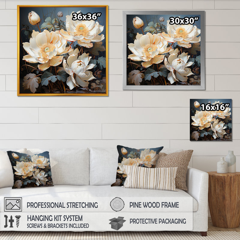Lotus Bliss Unveilé IV sur toile, Toile tendue, H 24 po x l 24 po x P 1 po