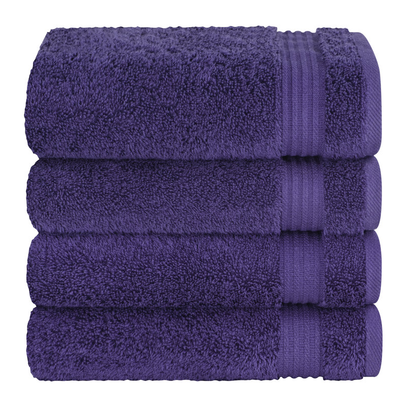 Ensemble de serviettes 100% coton turc, 4 serviettes de toilette douces et absorbantes, Mauve
