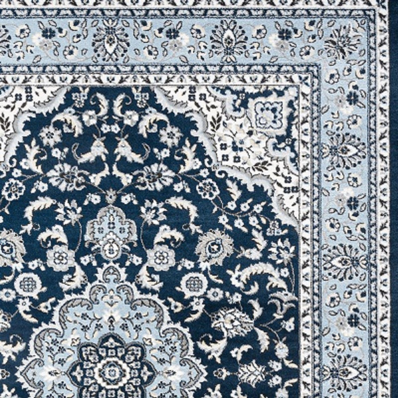 Arignote Modern Persian Floral Navy/Blue Rug, Runner 2' X 8'