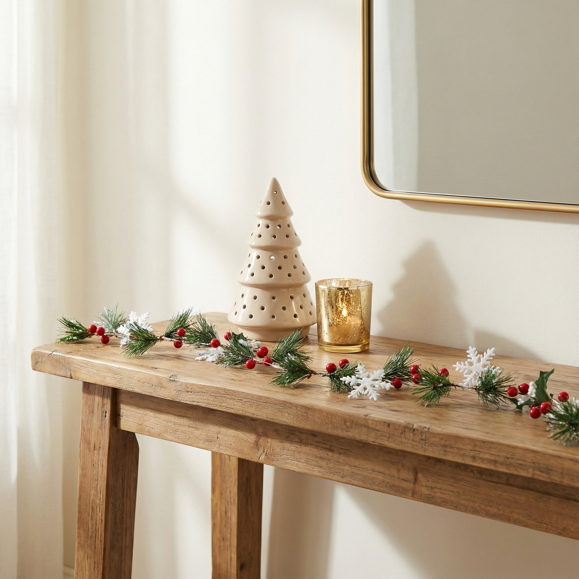 3'' in. Lighted Faux Berry Garland