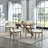 Darla 5Pc 70"W Rectangular Walnut Oak Geometric Cross Base Dining Set