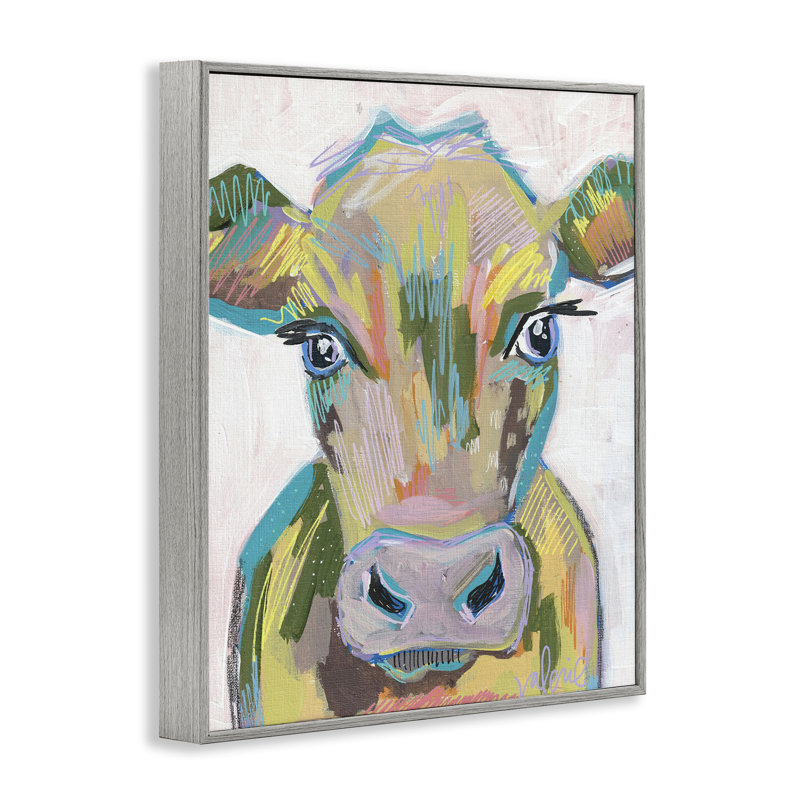«Vivid Cow Visage Art» par Valerie Weiners, Estampe numérique Farmhouse, H 20 po x l 16 po