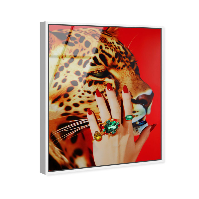 Oliver Gal Wild Hand Fashion & Animals - Framed Acrylic Glass Wall Art, White, 36" H x 30" W