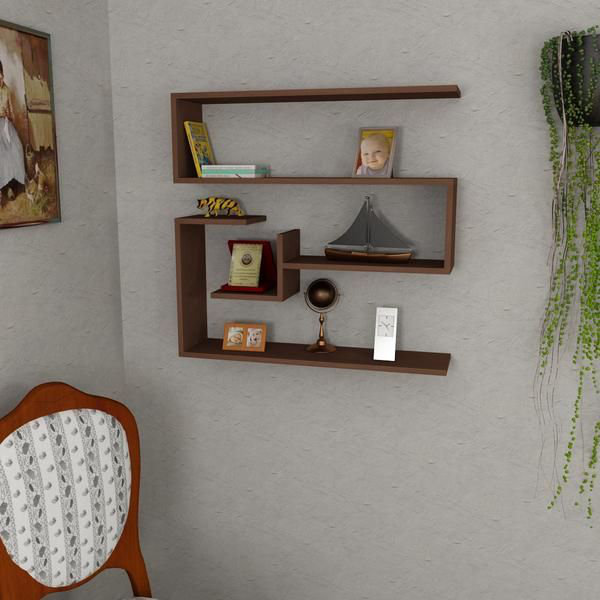 4 Piece Accent Shelf, Brown