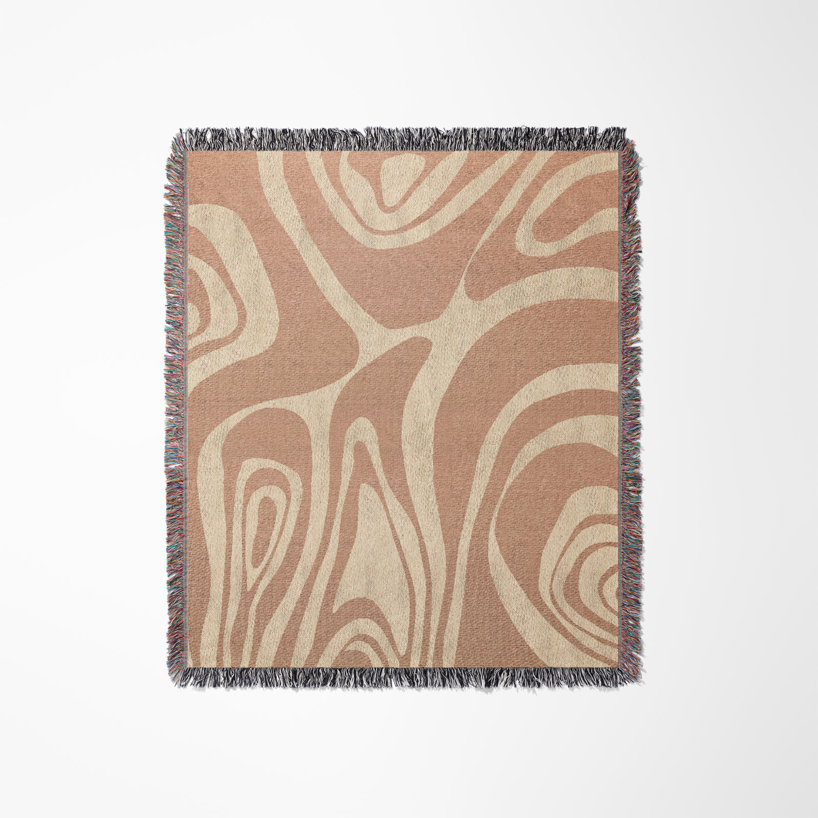 Kayle Cotton Throw Blanket, 52 x 37" – Throw, Rust/Beige