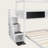 Twin over Full House Bunk Bed with Storage Staircase and Blackboard, Solid Wood Frame-2100132608