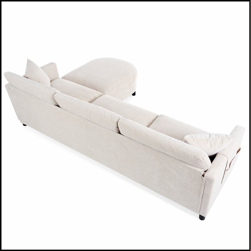 Canapé modulaire 107,87 pi avec 1 repose-pieds, coussin de siège et dossier amovible