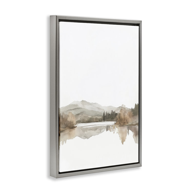 Cadre flottant en lac doux, conçu par Mona Grace, Cadre flottant gris lustré, H 25 po x l 17 po