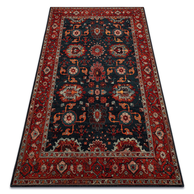 Despena Oriental Wool Area Rug, Red/Blue, Rectangular 200 x 300cm
