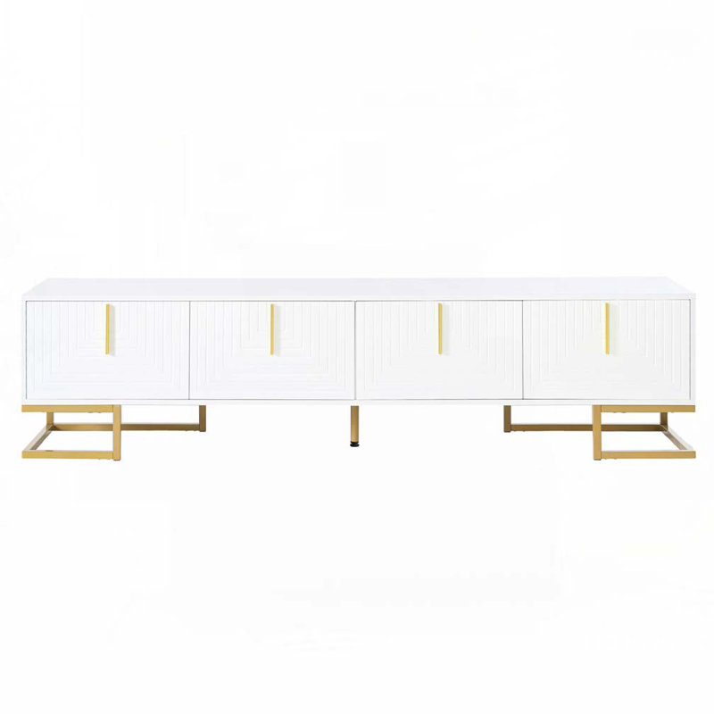 Console média 70,83 ", Blanc / Doré