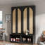 Arbre d'entrée Farmhouse avec 4 portes en rotin, banc, 6 crochets et range-chaussures Farmhouse-325908939
