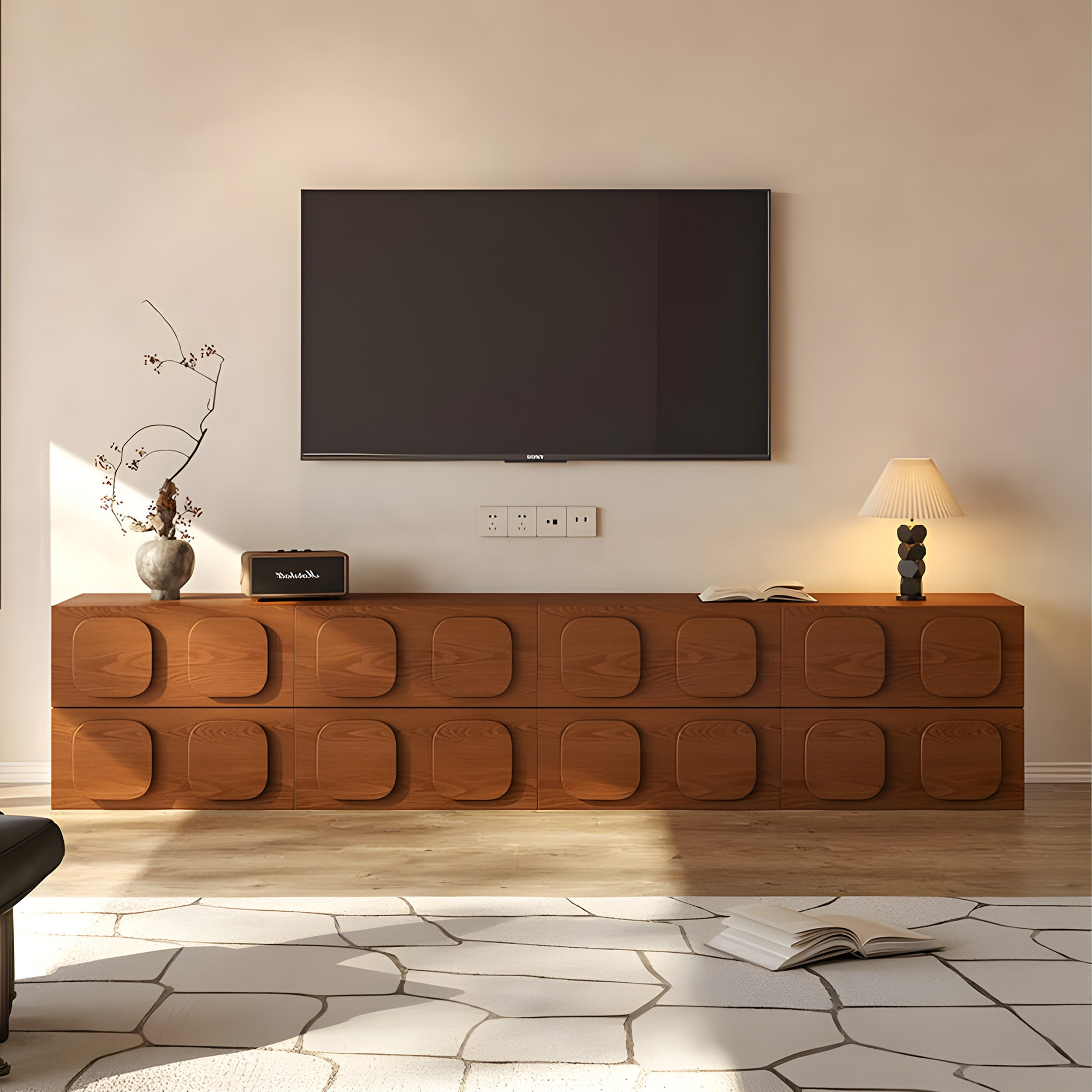 Ebern Designs Modern Combination TV Cabinet, One-Piece | Wayfair