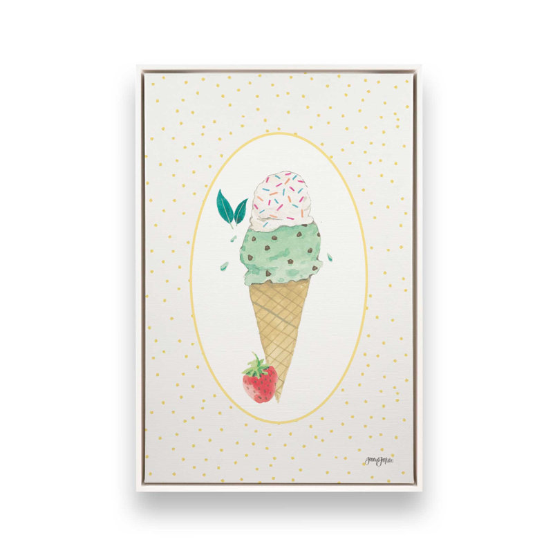 «Lifes a Beach Scoop» par Jenaya Jackson, reproduction d'art, 24 W x 36 H, White, Framed Canvas