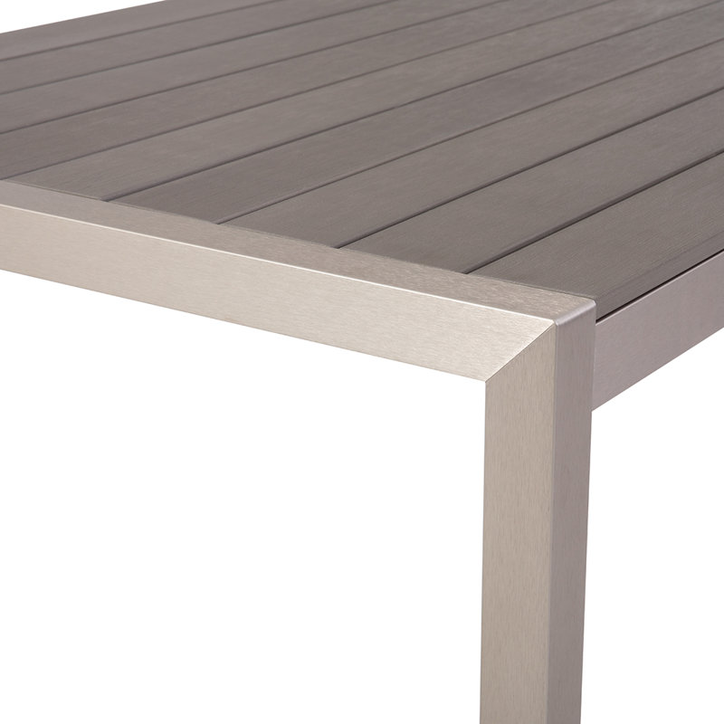 Hillegier Rectangular 180Cm L Table, Grey, Silver