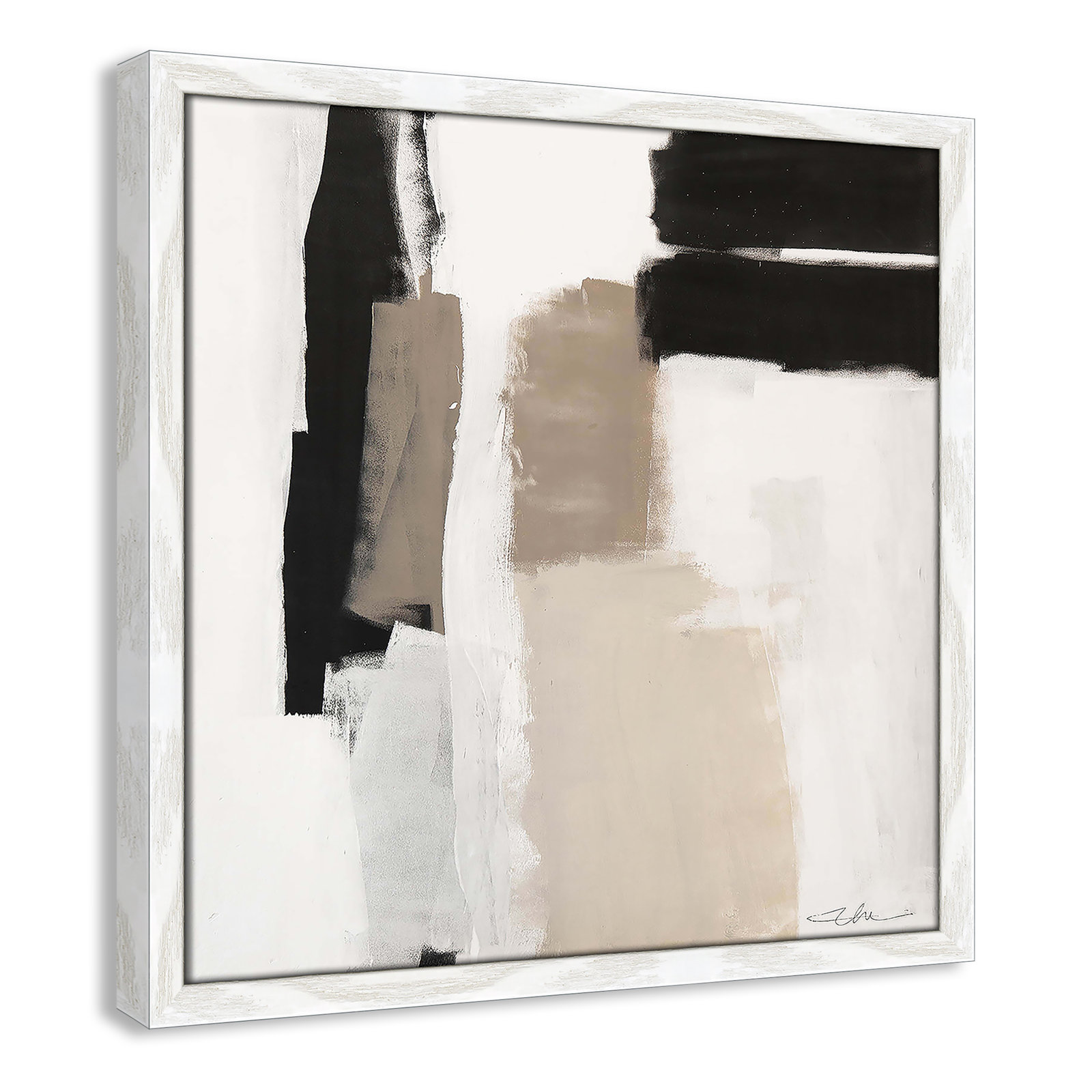 Earth Scapes II Print, 17" H x 17" W x 0.75" D, White Slim Framed