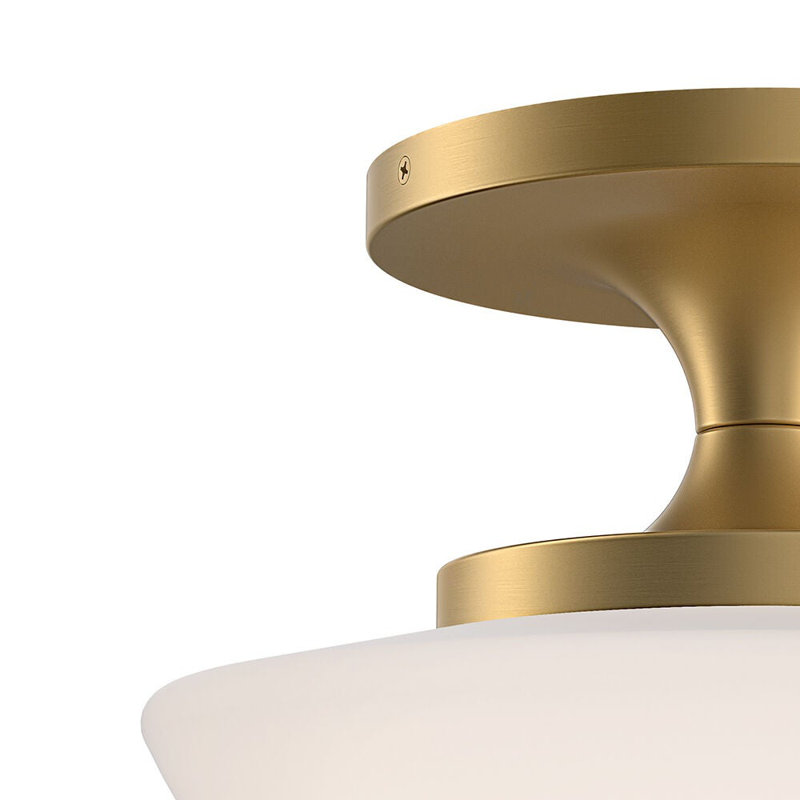 Hinkley Knox Semi-Flush Mount Schoolhouse Ceiling Light, Lacquered Brass