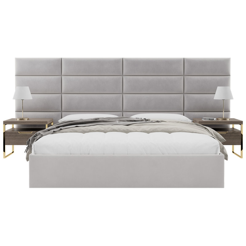 Velvet Wall Paneling in Platinum Gray