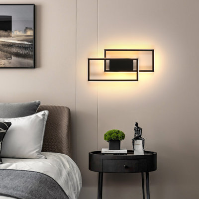 2-Light 40.5Cm Black LED Flush Mounted Sconce