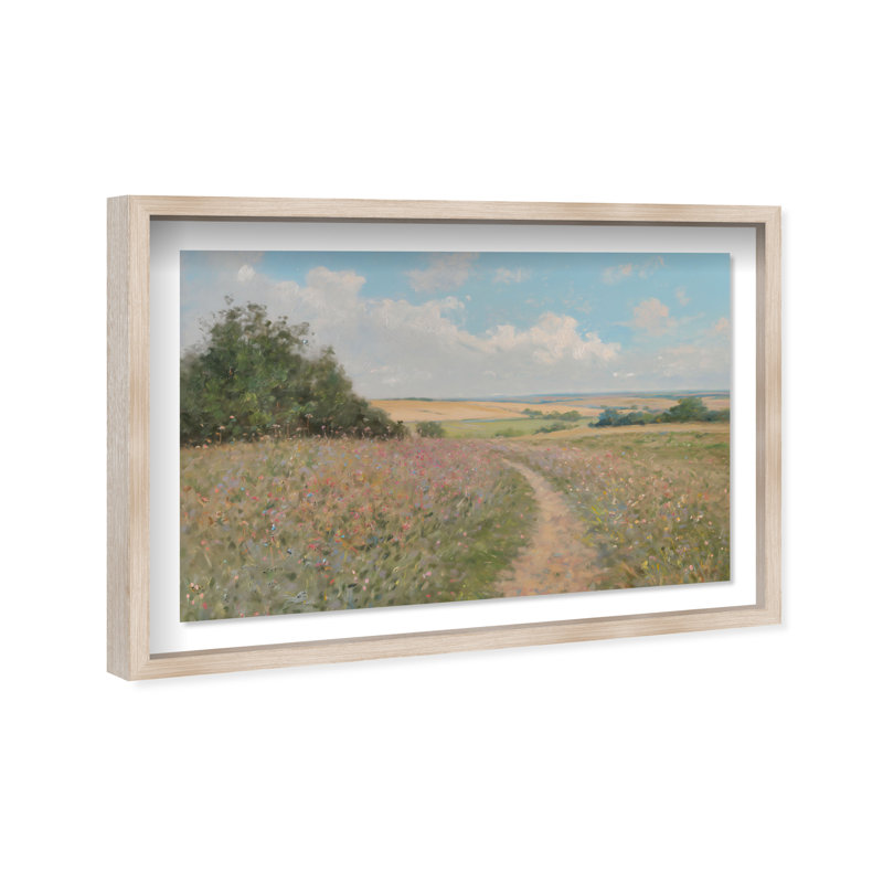 Emerald Pathway Shadowbox Landscape & Nature Print by Oliver Gal, Black Frame, 15 x 10, 25.5"H x 37.5"W, Natural Oak Frame