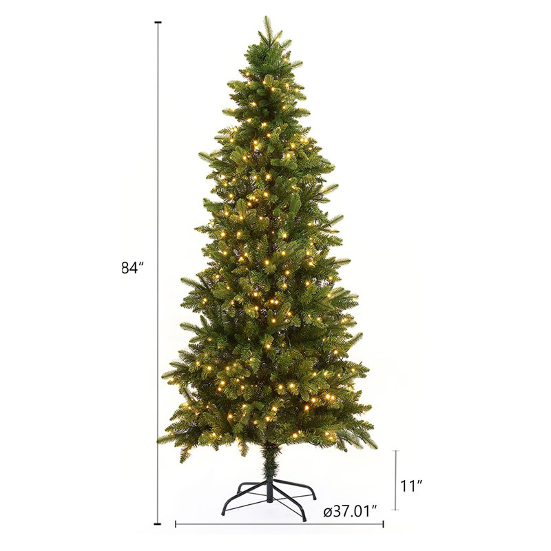 7' H Lighted Artificial Fir Christmas Tree