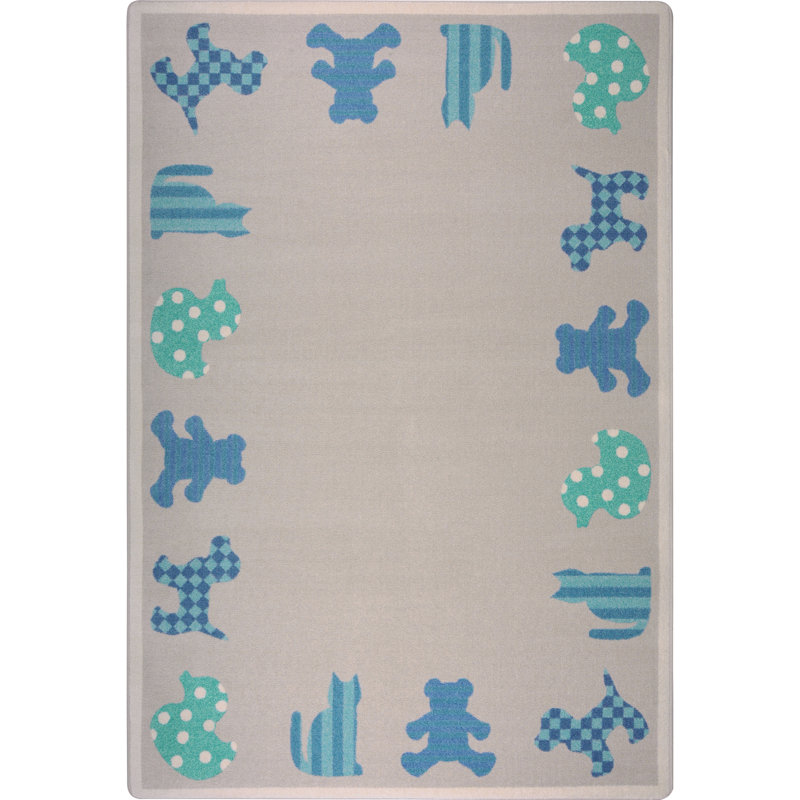 Tapis Kid Essentials Frisky Friends, Rectangle 5 pi 4 po x 7 pi 8 po