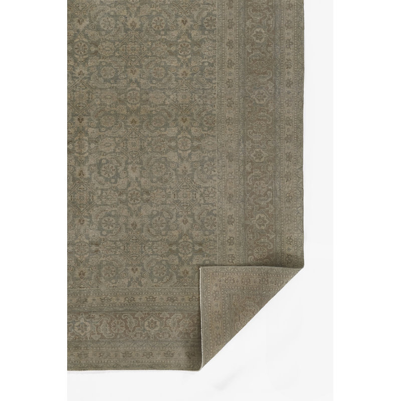 Wool Oriental Area Rug in Gray, Rectangle 9' x 12'