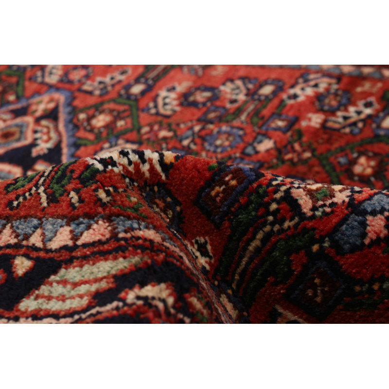 Tapis rouge en laine noué à la main 3 pi 5 po x 5 pi 4 po Andelz