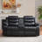 Lacreta Humes Faux Leather Manual Reclining Loveseat, 2-Seater Recliner Sofa with Center Console & Cup Holders, Home Theater Recliner Couch for Living Room-103563021