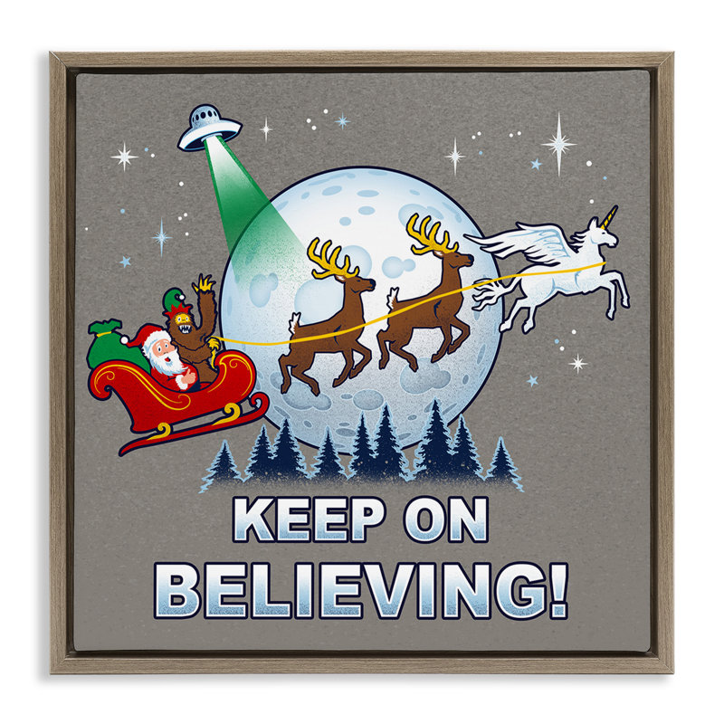 «Keep on Believing Holiday» par Jedco Brands, Inc., Cadre flottant orme Montalcino, H 18 po x l 18 po