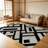 1PC minimalist geometric black and white abstract area rugs for Living Room, Soft and Comfortable, Suitable for all seasons, easy-to-maintain, machine washable Indoor floor mat, Under Table Farmhouse suitable for dining room, bedroom, entryway, home-129196797