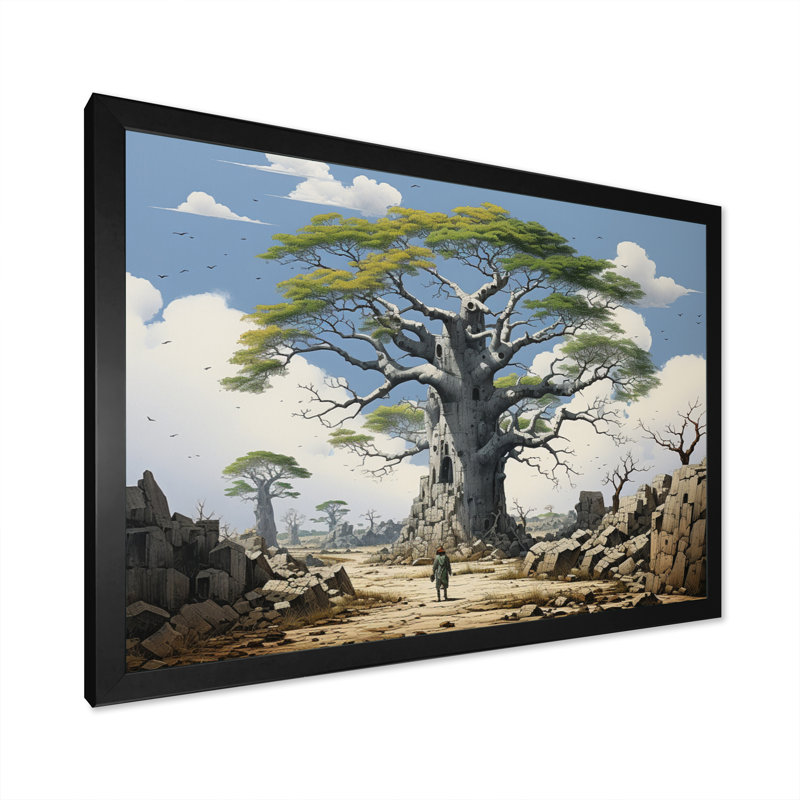Baobab Tree The Guardians I " Baobab Tree The Guardians I ", 30" H x 40" W x 1.5" D, Black Picture Framed