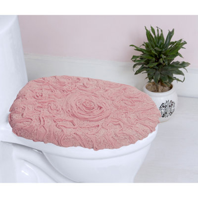 Couvercle de siège de toilette 100% coton en peluche avec ajustement élastique et doux, 18 po x 18 po