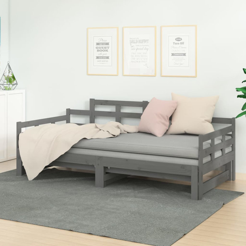 Hydiea Pull-out Day Bed Solid Wood, 90 x 190cm, Honey Brown