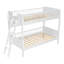 Lit superposé simple en bois avec 3 tablettes de rangement - échelle réversible gauche / droite, blanc-786162396