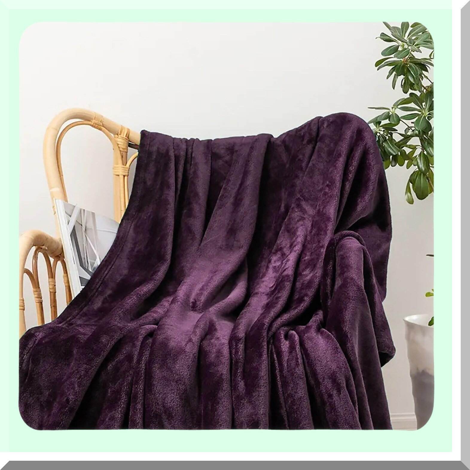 BRBCA UltraSoft All-Season Cozy Queen Blanket - Solid Purple | Wayfair