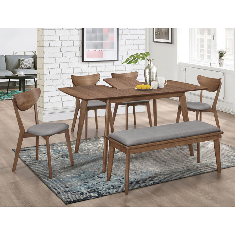 Chaises de salle à manger rembourrées en noyer naturel et gris 2 - Élégant et fonctionnel 2 pièces