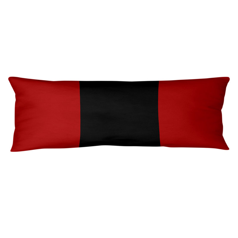 Polyester Medium Pillow, Red/Black/Red, Adel 