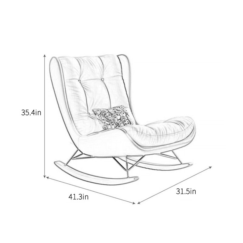 Chaise berçante en tissu Light Luxury Technology, Orange