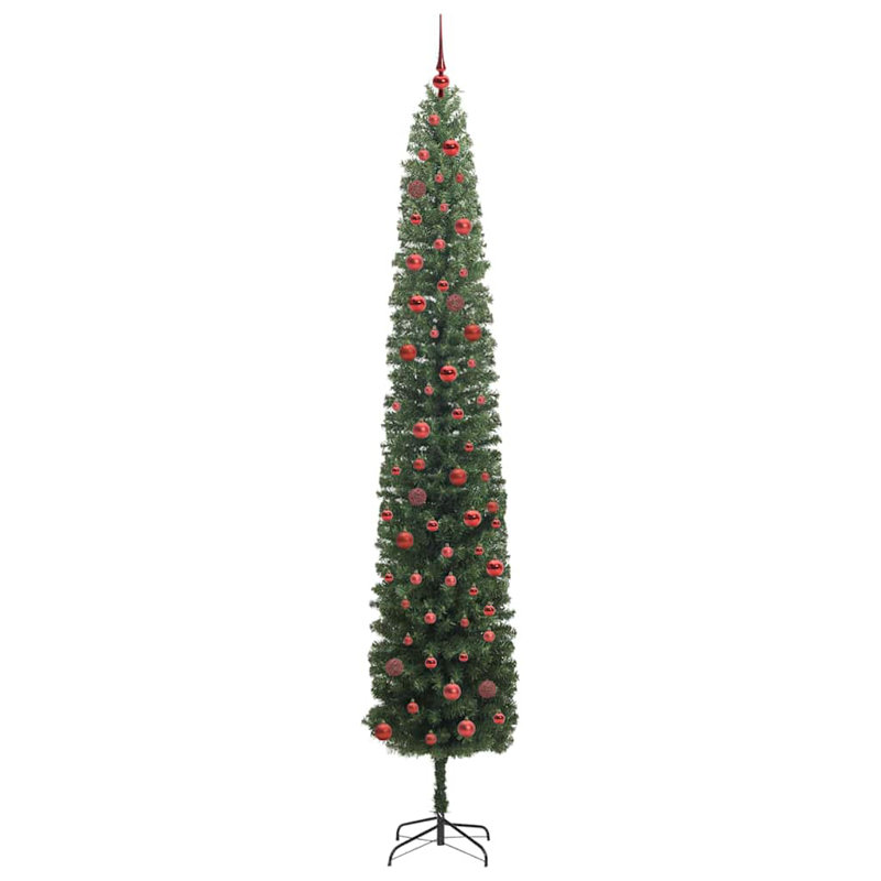 Artificial Christmas Tree with 300 LEDs with Stand, Red, 8.86' H