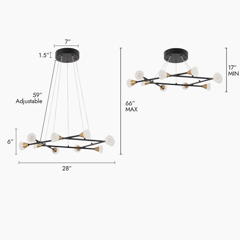 Neydi 10 - Light Sputnik Shaded LED Chandelier