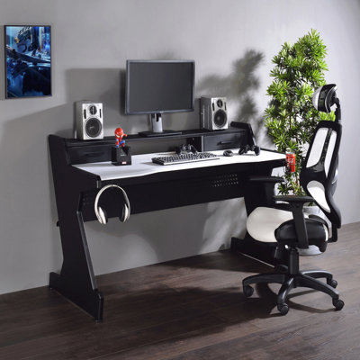 Black & White Gaming Desk