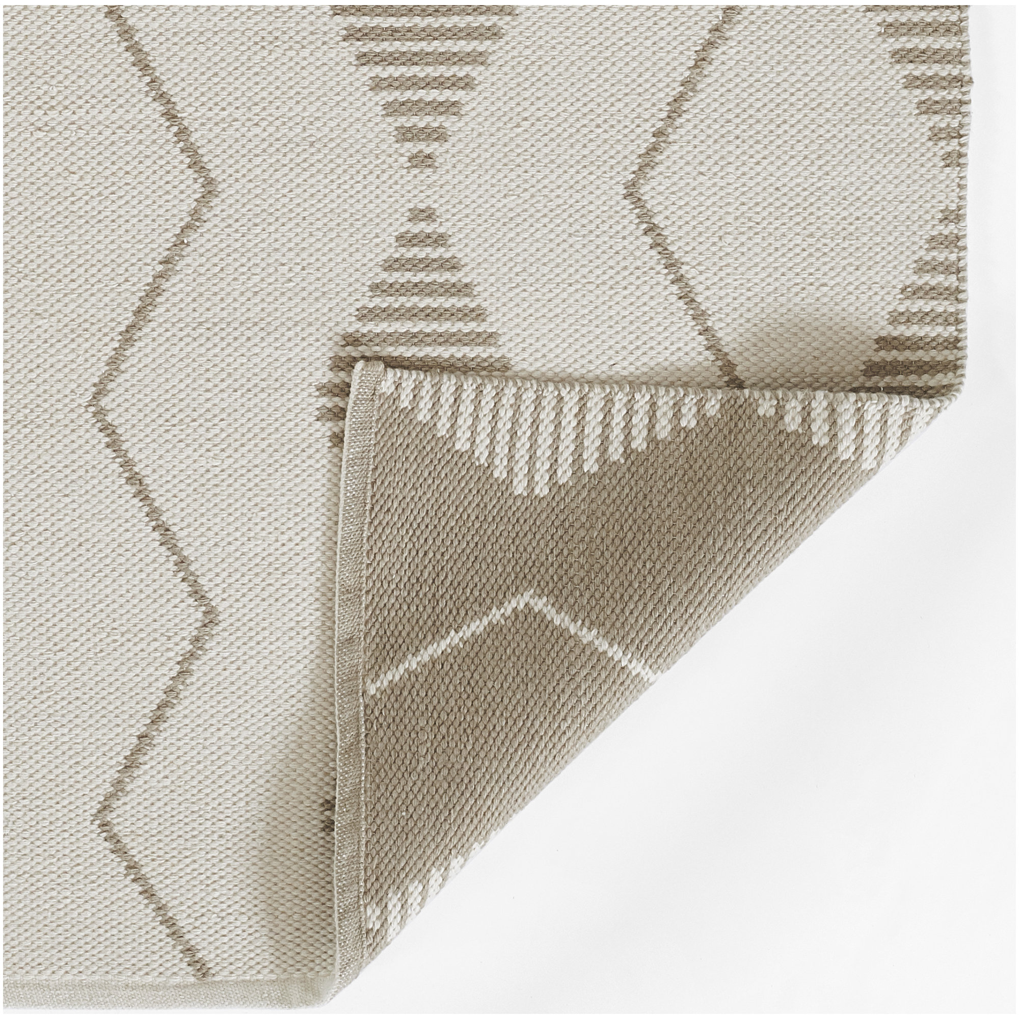 Malmo Handmade Recycled P.E.T Ivory/Gray Indoor/Outdoor Rug, Rectangle 2' x 3'