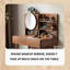 Table de maquillage 35,37 "moderne en bois massif brun minimaliste avec miroir de maquillage-1179410359