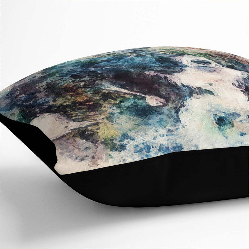 Square Throw Cushion, Black, 40cm H x 40cm W x 15cm D