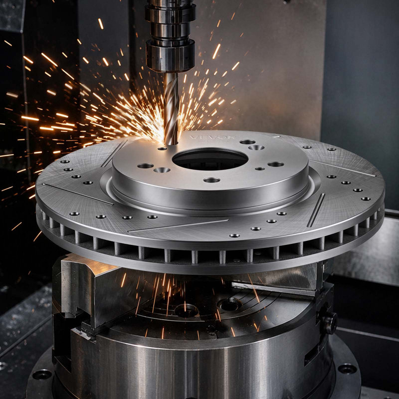 Ensemble de freins avant et arrière compatible avec le modèle CR-V (AWD) de 2012-2016, les rotors de frein percés et rainurés en fonte, le kit de remplacement des plaquettes de frein en céramique, les rotors avant de 11,65 po et les rotors arrière de 12 po