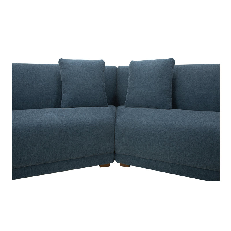 Fraser 2 Piece Modular Sofa Deep Blue, Blue Polyester