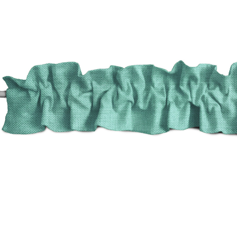 Cantonnière à volants, Turquoise, L 144 po x L 9 po