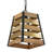 Aleacia 12"W Metal Hanging Pendant with Mango Wood and Gold Metal Slats Shade