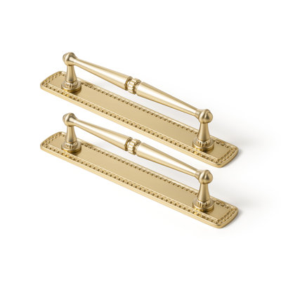 Vintage Ornate Backplate G018 Drawer Pull - Antique Brass, Decorative Detailed Handle For Cabinets & Furniture