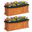  Lit de jardin surélevé en bois 2PCS avec trous de drainage et doublure pour faire pousser des herbes-19497225